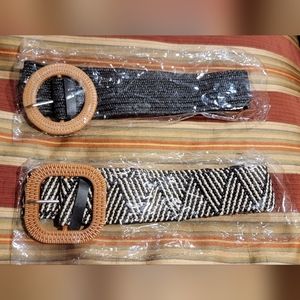 Woven Black Stretch Belts XL